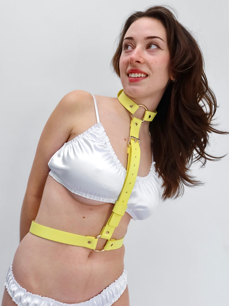 Lolliwraps_bailey_chest_harness_sherbet_yellow_faux_vegan_leather_1