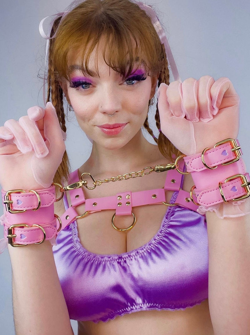 Lolliwrapsx_abbey_cuffs_candy_pink_and_lolly_lilac_faux_vegan_leather_2